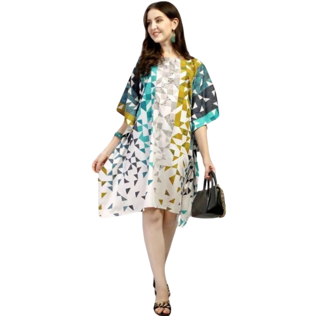 Women’s Caftan – Plus Size Stylish Loose Fit Free-Size Printed Short Midi for Casual Wear Holiday Summer Vacation & Beach Wear Multicolor Kaftan for Girls and Women Perfect to Gift! / Valentine Gifts-picture-10