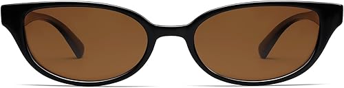 VANLINKER Gafas de sol polarizadas semiovaladas retro para mujeres y hombres, estilo de los años 90, estilo vintage y estrecho, marco rectangular