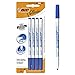 BIC Velleda Ecriture1721 Feutres pour Tableau Blanc Effaçables à Sec Pointe Conique Fine - Bleu, Blister de 4