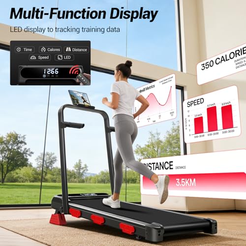 Caminadora plegable con motor 2.5 hp y capacidad 300 lbs miniatura 3