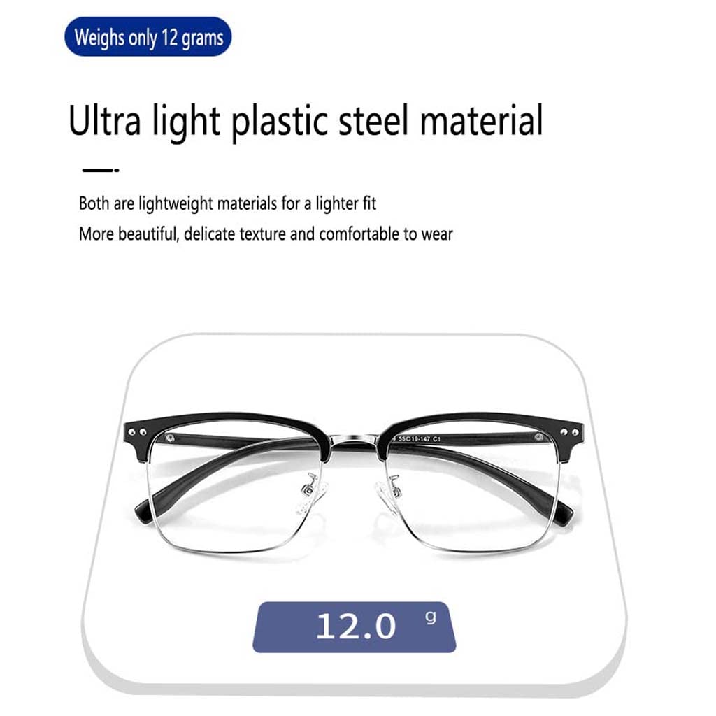 WZX Occhiali da Sole a Luce variabile Anti-Blu Occhiali da Sole Occhiali da Lettura Che cambiano Colore Luce Anti-Fatica Gioco per Computer Montatura Trasparente Uomo Occhiali Anti-Luce Blu