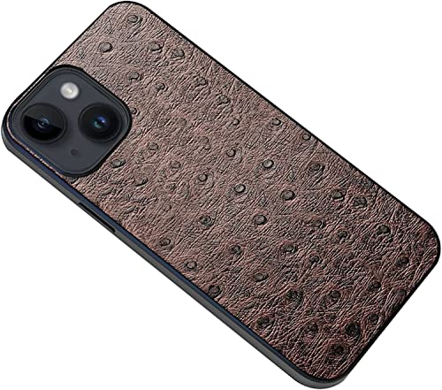 Étui en cuir pour iPhone 14 marron, protection idéale en déplacement