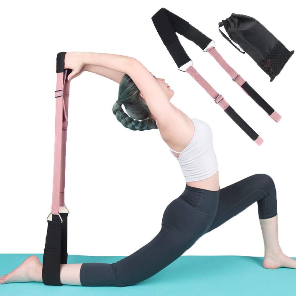 Yoga Stretching Strap, Improve Body Flexibility Stretch Strap Backbend Assist Trainer, Adjustable Leg Stretcher Home Gym Equipment for Pilates Splits Ballet Cheerleading Gymnastics Rehab (pink)