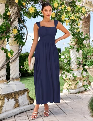 Image of GRACE KARIN 2026 Women's Summer Floral Wedding Guest Dress,Beach Flowy A Line Maxi Off Shoulder Bridesmaid Dresses