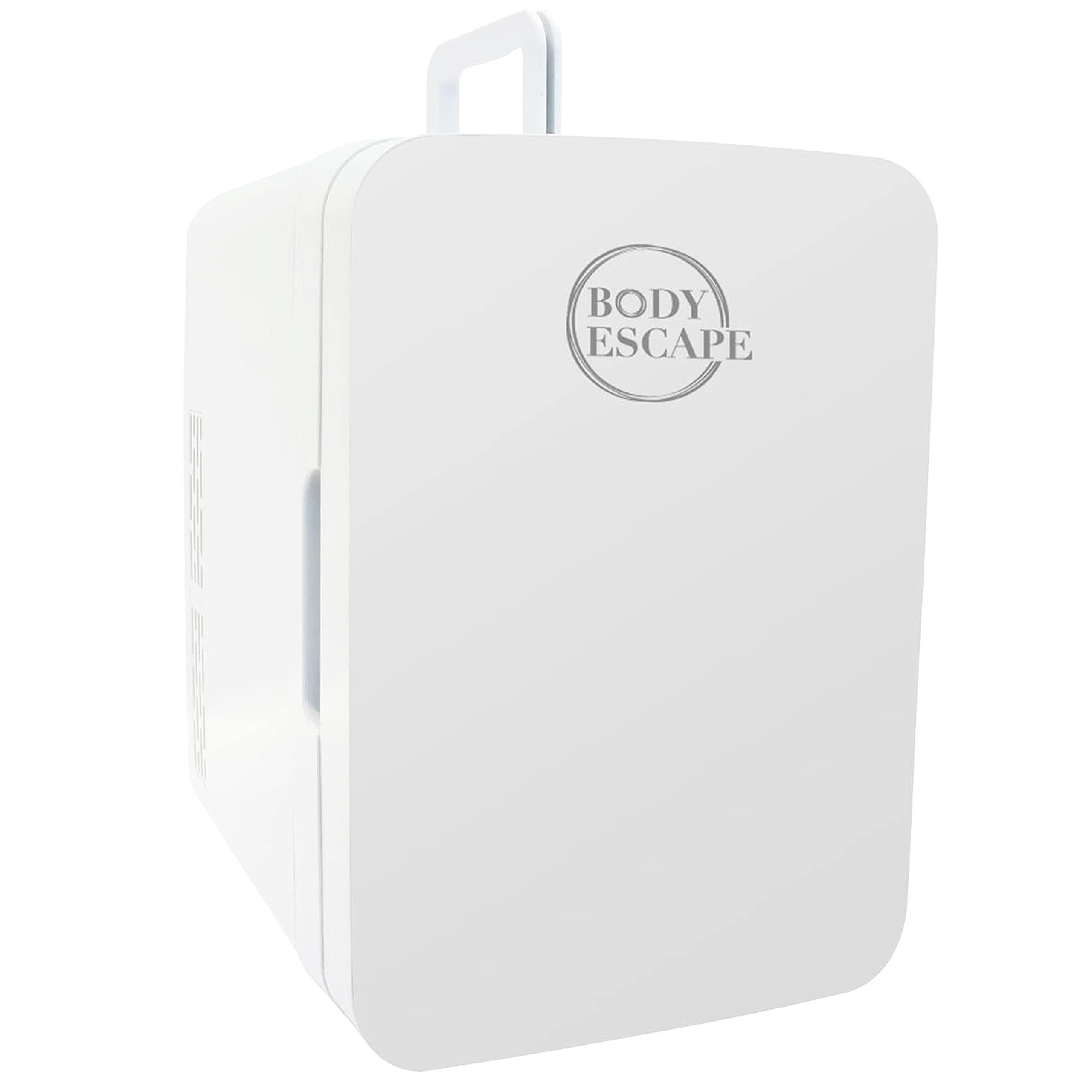 Body Escape Mininevera Para Productos De Maquillaje Y Cuidado De La Piel - Minifrigorifico Con Puerta De Cristal - Nevera Para Maquillaje Portatil, Compacta Y Silenciosa - 10L Blanco