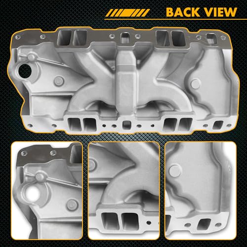 Image of 2701 EPS Dual Plane Intake Manifold for SBC 262-400 V8 Silver | Compatible with Chevy Small Block 305 327 350 383 1955-1986 Idle-5,500 RPM Cast Aluminum Square Bore