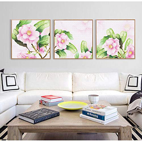 Peinture mur art impression affiche décor photos de fleurs roses KEBIA pour grand mur - 3