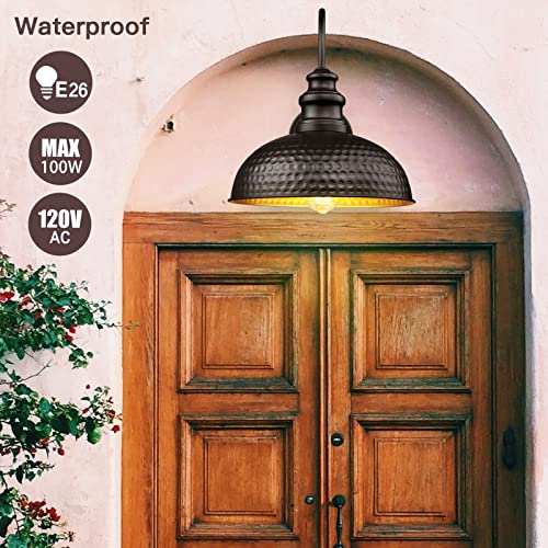 Diyel Farmhouse Outdoor Barn Light Fixtures, 12 Inch Dome Gooseneck Exterior Wall Lights, Rustic Outdoor Wall Sconces Outside Wall Mount Lantern With Bead Shape For Home, Porch, Garage, Doorway #TOP3