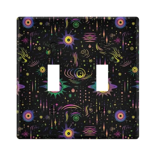 UMIRIKO Eyes Mandala Light Switch Cover Plate Covers Decorative Double Toggle Home Decor 202a8663