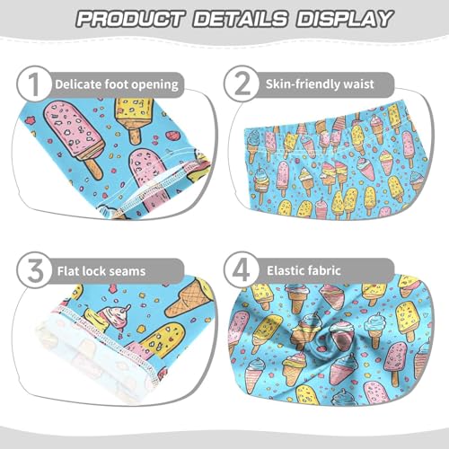 Colorful Popsicle Ice Cream Cartoon Girls Casual Leggings for Kids Printed Long Pant Bottoms Stretch and Soft3