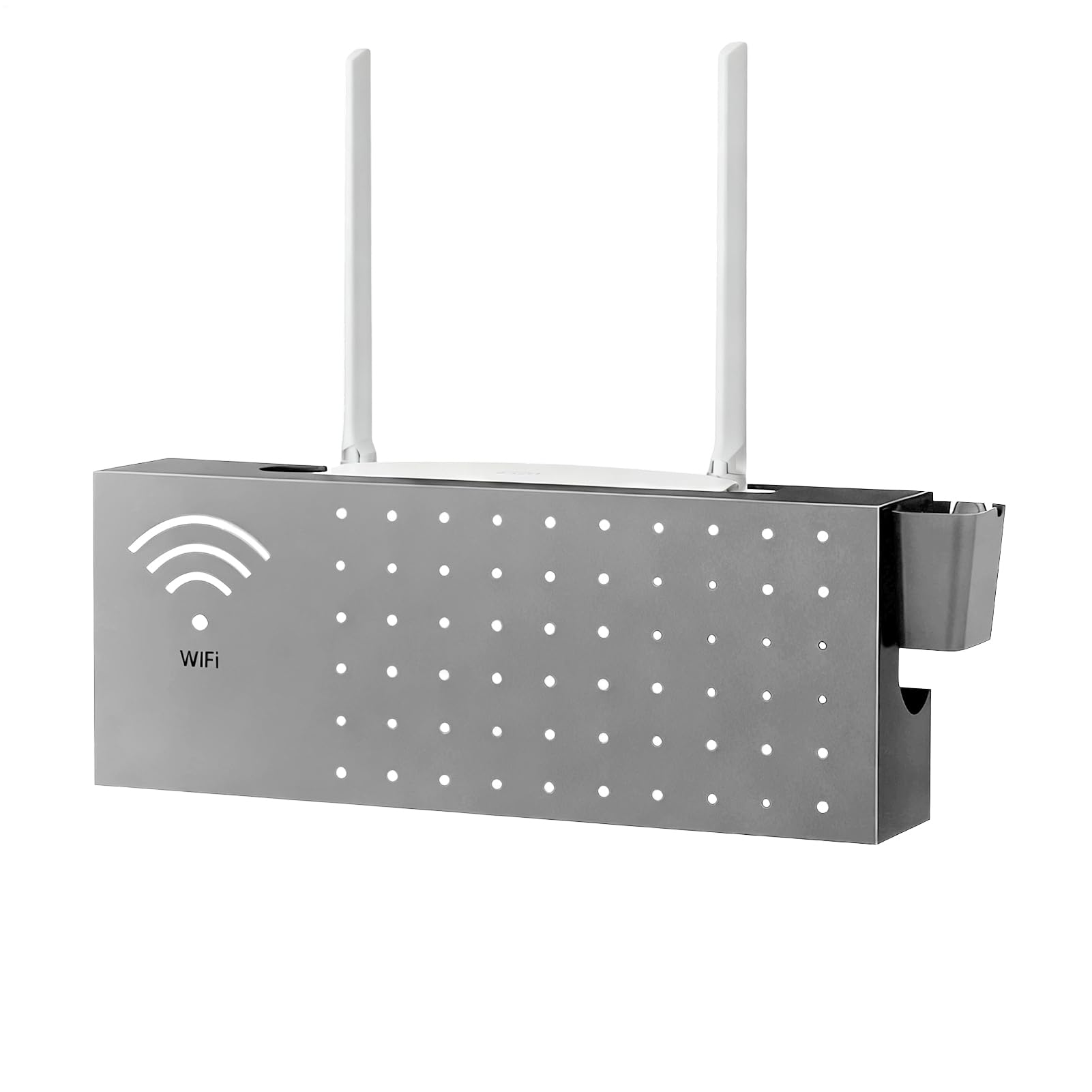 Na Router Organizator Domowy Ścienny ze Stali Węglowej | Pudełko Na Router WiFi Do Ukrywania Domowego Sprzętu Takiego Jak Internet TV Biurko Gniazdo