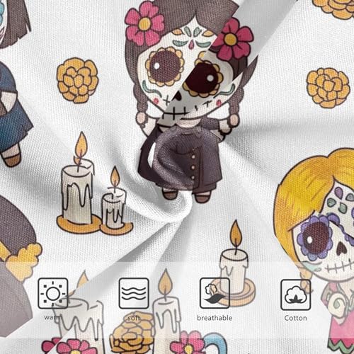 Cute Sugar Skulls Yellow Floral Toddlers Underwear Floral 2t Cotton Girl Panties Cute Print Briefs Underpants3