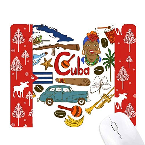 Tapis de souris Cuba motif bois de Noël idée cadeau pour collègue de bureau