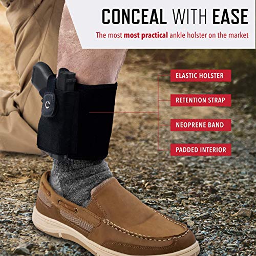 Comforttac Ultimate Ankle Holster For Concealed Carry And Spare Magazine Pouch - Knife Pouch - Accessory Pouch #TOP1