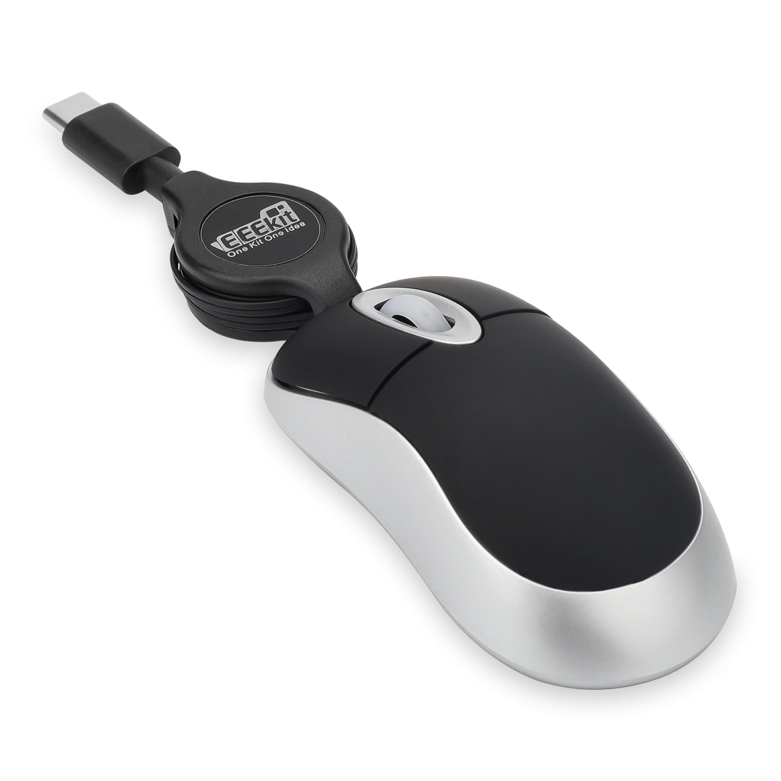 Ratón USB C retráctil mini mouse óptico de 3 botones para PC y Mac 7