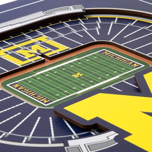 Image of YouTheFan Officially-licensed NCAA Stadium Series 3D Wall Art - multi-layer team stadium replica, detailed sports fan gift, indoor decor