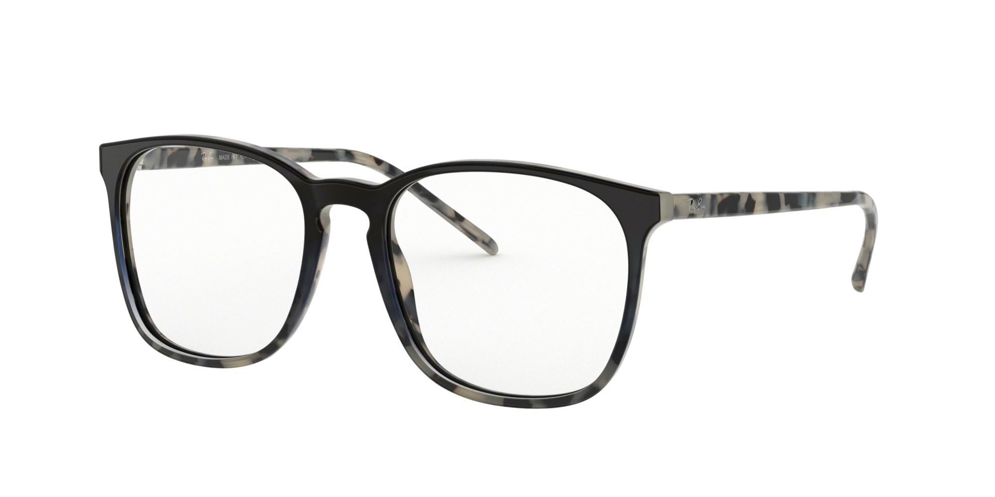 Ray-Ban RX5387 kwadratowe oprawki do okularów korekcyjnych, Niebieski Gradient Hawana Beżowy/Demo Soczewka, 54 mm