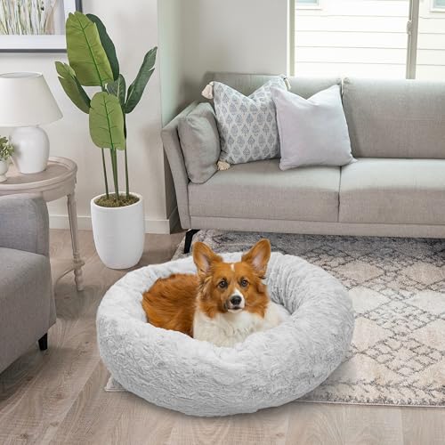 Best Friends by Sheri Calming Donut Dog Bed (Medium, Gray Lux) — view 7