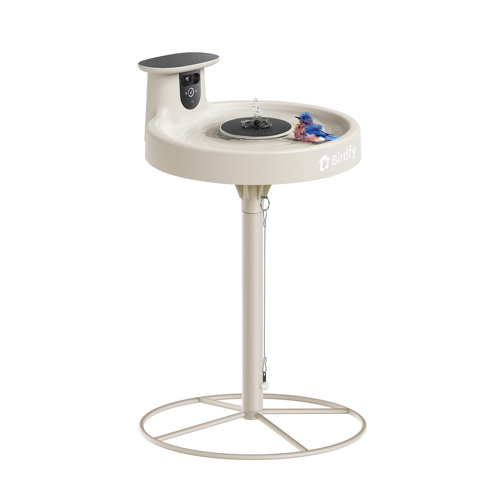 Birdfy Smart Bird Bath with Camera Solar Powered & Solar Fountain & Stand, Dual-Lens Camera for Bird Watching in Phone, Auto Capture Bird Videos, Ideal Present for Bird Lover (AI by Subscription)