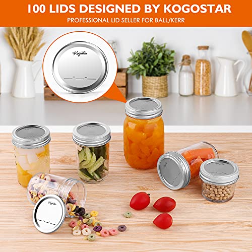 Regular Mouth Canning Lids, 100 Pcs Thickened Mason Jar Lids For Ball & Kerr Jars- Food Grade Material Split-Type, Anti- Deformation, 100% Fit & Airtight Metal Mason Jar Lids For Canning(70Mm-Regular) #TOP1