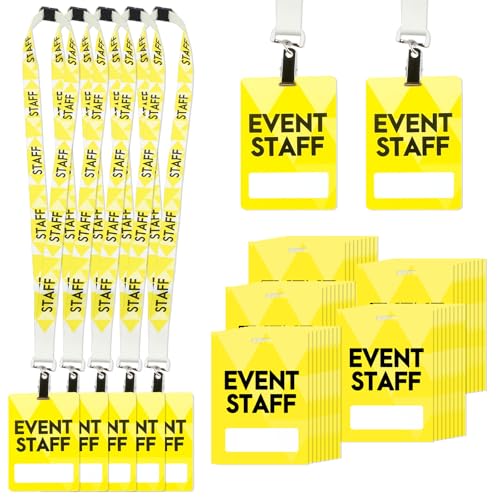 BEAKBOND Event Staff Badge Lanyards with PVC Pass Cards 50 Sets