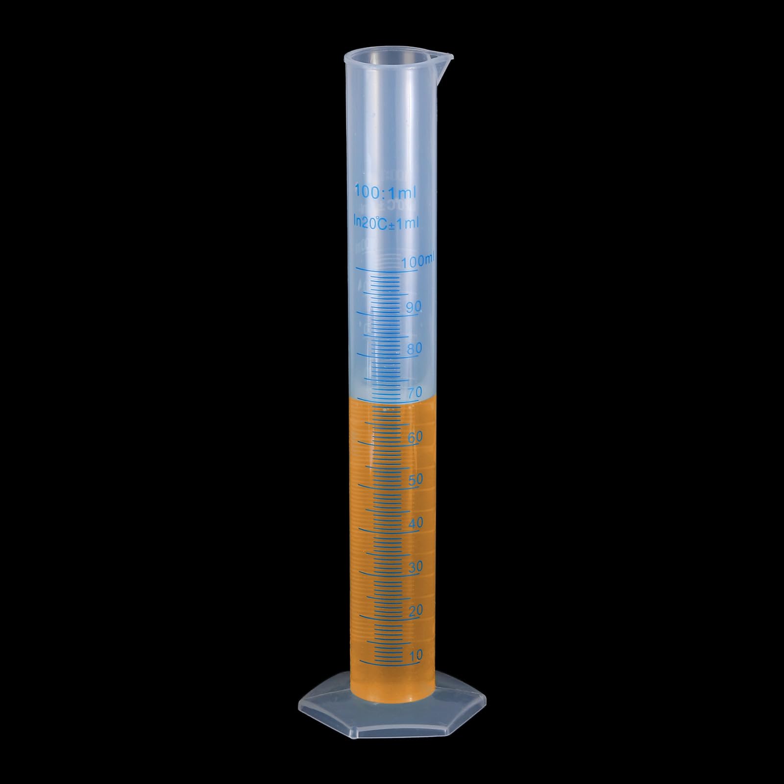 QUARKZMAN Cilindro Graduato in Plastica, Cilindro di Misurazione 100 ml, Becher a Tubo di Prova, Marcatura Metrica 2 Lati, Base Esagonale Trasparente per Laboratorio Casa 10pz