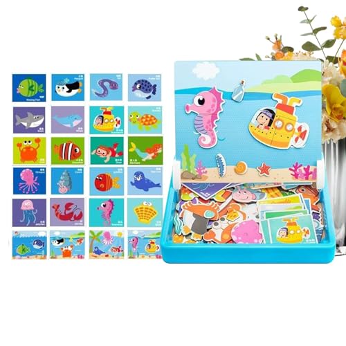 子供向け磁石パズル,知育玩具 | 携帯用磁石ジグソーパズルボックス - 子供 男の子 就学前 家庭学習 教室 プレイルーム ロードトリップ 車旅行 誕生日 休日 向け