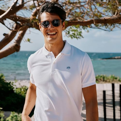 Men's Classic Polo with That Iconic Fish Outline Embroidery - The Coastal Short Sleeve You're Looking for3