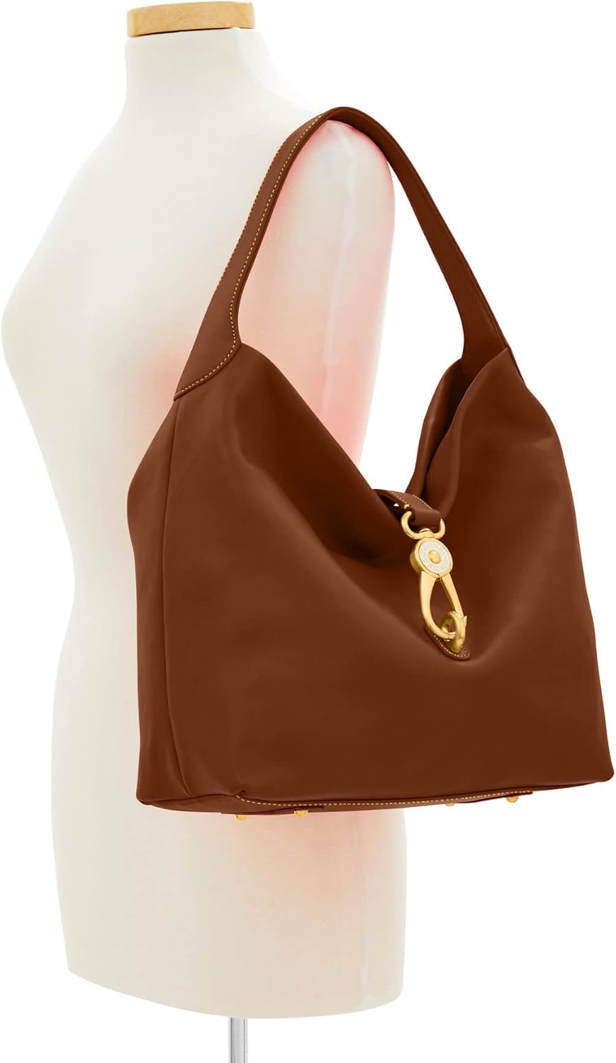Dooney & Bourke Handbag, Florentine Logo Lock Shoulder Bag - Chestnut