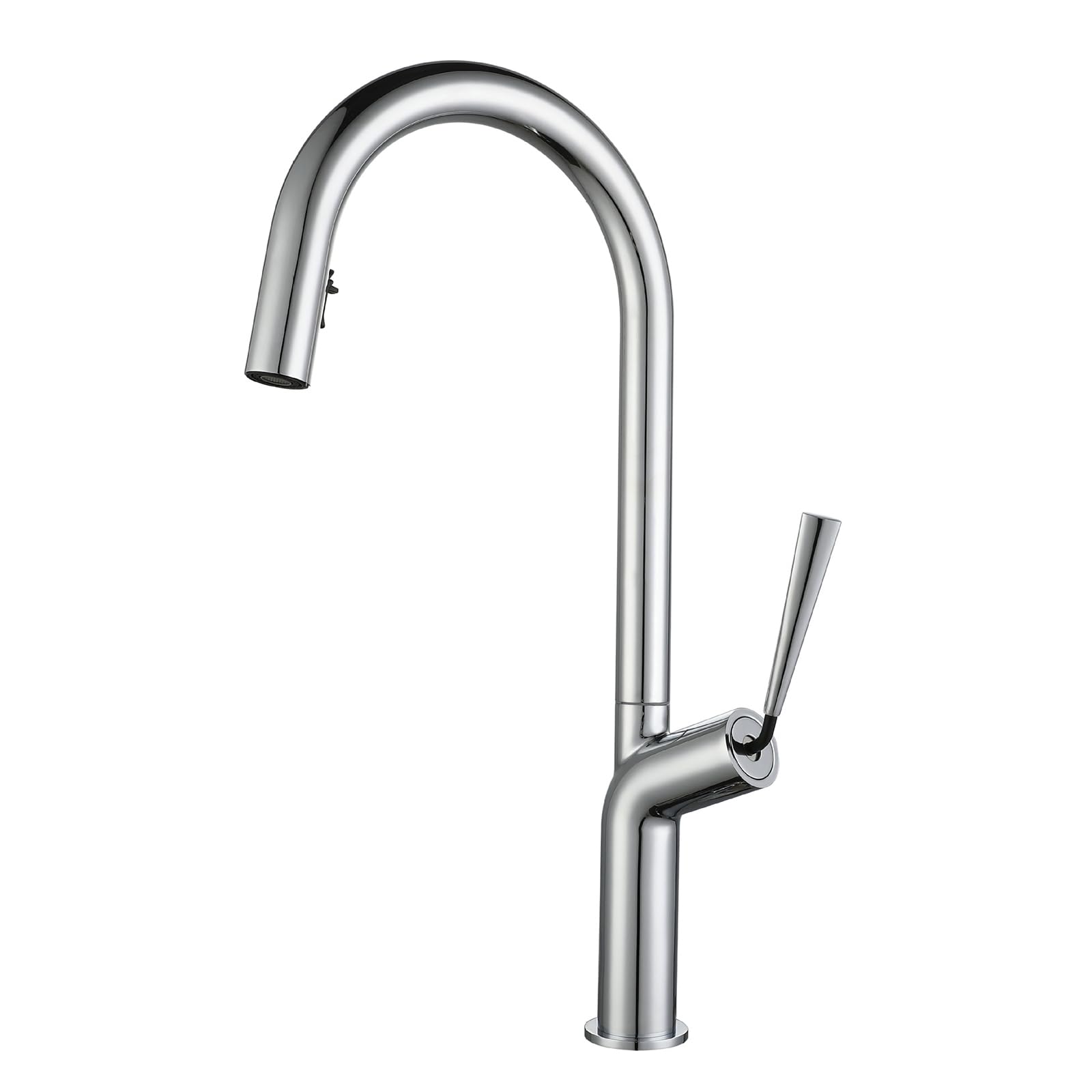 ZYCHSJXA Kitchen Taps with Pull Out Spray Chrome Sink Faucet, Water Tap Head 360 Swivel Sprayer Gooseneck Spout