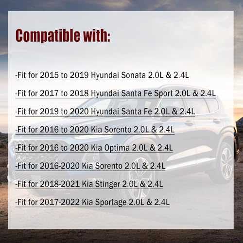 Image of 224002GGB0 Engine Valve Cover with Gasket Compatible with Kia Optima 16-20 Sorento 16-20 Sportage 17-22 Stinger 15-20 Hyundai Sonata Santa Fe 2015-2020 Replaces# 22400-2GGB0