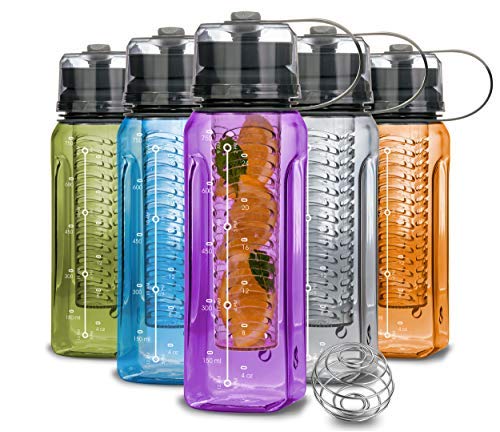 Luxury Series - Water Bottle BPA Free All-in-ONE - Fruit Infuser -...