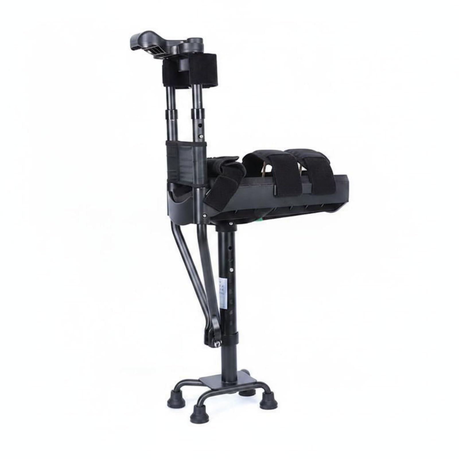 Single Leg Telescopic Mobility Aid Anti Slip Base Telescopic Knee Crutch Left and Right Foot Universal Hands Free Knee Crutch for Injured People, Patients, Rehabilitation, Stable - Right Foot-image-37