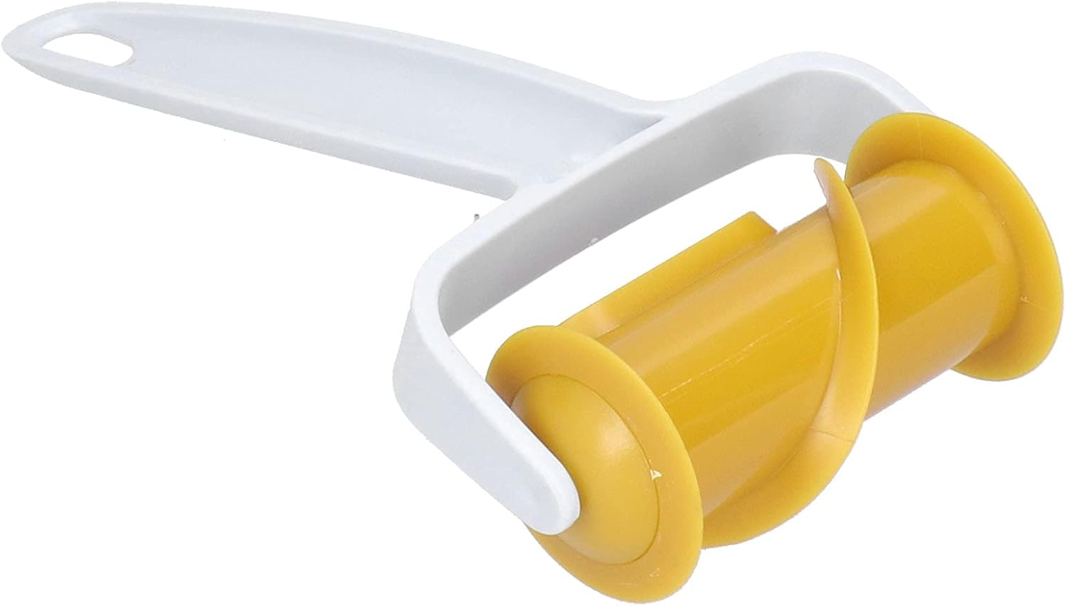 Lattice Pastry Cutter, Pizza Dough Docker Pastry Roller with Spikes Pizza Rolling Pin for Home Kitchen Baking (Dark Yellow)