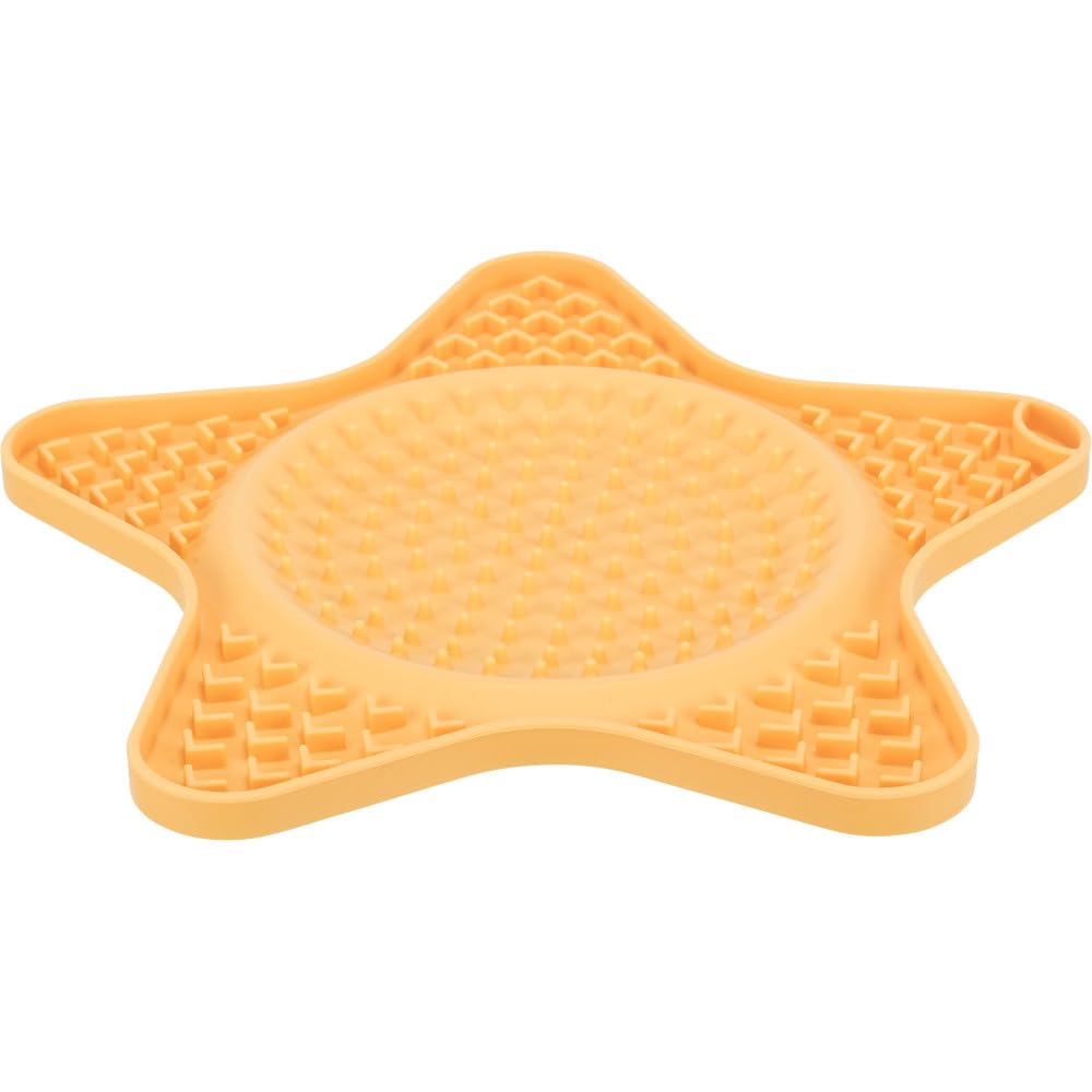 Trixie - Lick'n'Snack Pet Licking Tablecloth, Silicone Licking Tray, 23.5 cm, Yellow, Non-Slip, Dishwasher and Freezer Safe