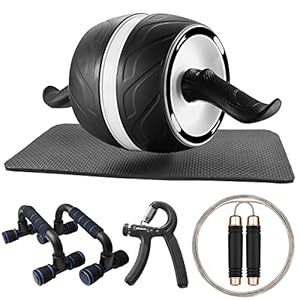 Ab Roller Wheel, Ab Wheel Roller Kit with Knee Pad Mat, Jump Rope, Push-Up Bar – Home Gym Equipment for Men Women…