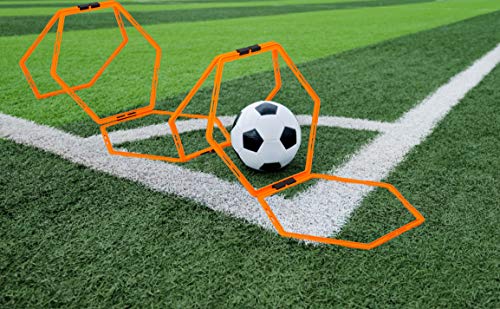 Max4Out Hex Agility Rings Set Of 6 Rings For Speed & Agility Footwork Training, Hexagon Ladder With Fitness Equipment Sport Workout Home Gym, Kids And Adults (Orange) #TOP5