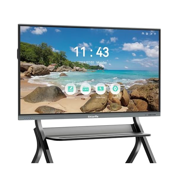 Smart Board 55 Inch 4K UHD Touchscreen Digital Whiteboard, App-Compatible Interactive Presentation Display for Classroom, Office, and Home with Android OS