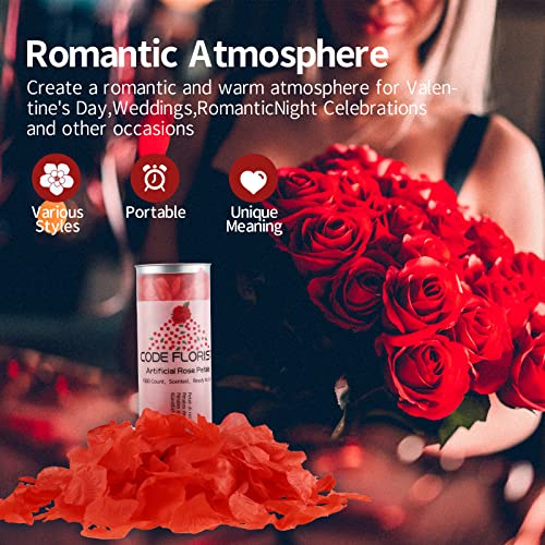 image for CODE FLORIST 1500 PCS Red Silk Rose Petals for Valentine's Day,Romanti