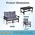 WENTUM 5-Piece HDPE Patio Conversation Set w/ 4 Cup Holders, All-Weather Outdoor Sectional Furniture, Thick Washable Cushions, Coffee Table & Side Table for Backyard Porch Poolside, Black