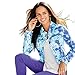 K. Jordan Womens Stretch Denim Colored Jean Jacket S Electric PurpleTie Dye