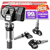 Autel 2 in 1 315/433 2in1-4PCS MX Dual Frequency (315MHz + 433MHz) Clamp-in OE-Level Universal Programmable TPMS Tire Pressure (Metal Camp Stem Pack of 4 Sensors)