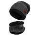 Produktbild Aibrou Herren Wintermütze Warm Beanie Strickmütze und Schlauchschal mit Fleecefutter Grau