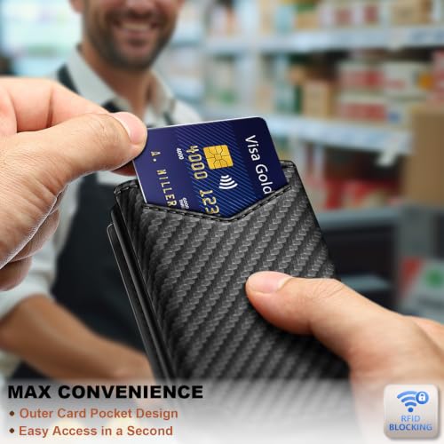 Image of BULLIANT Men Wallet Leather Wallet Card Holders Money Clip for Men 10Cards-Magnetic Flip on Metal Case