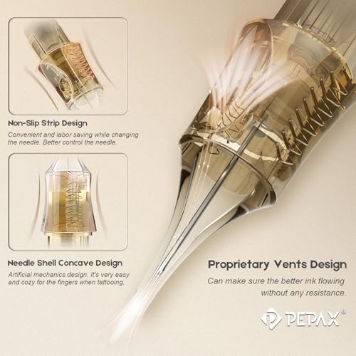 PEPAX Lance Tattoo Needles Cartridge 1003RSL - 20Pcs Tattoo Cartridge Needles #10 Bugpin 3 Round Shaders Tattoo Cartridges Diameter 0.30mm Long Taper 3.5mm Safety Membrane Makeup Machine — view 2