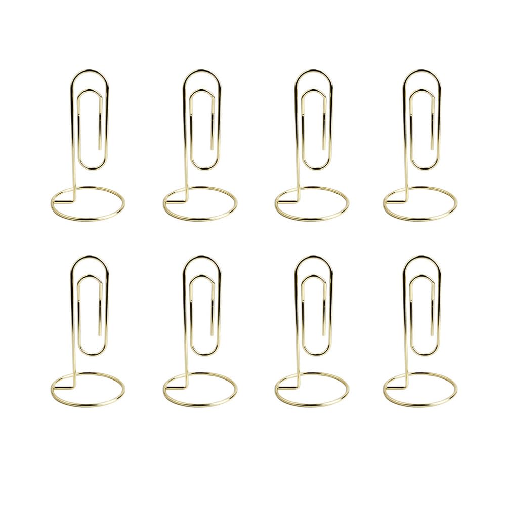 8 Pack Paper Clip Memo Holder Desktop Memo Holders Storage and Organized Table Number Holder for Papers Bill Cards Picture Paper Clip with Holder (