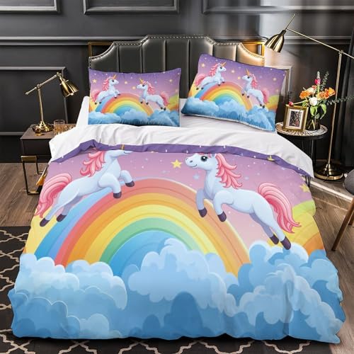 Linge de lit licorne infroissable 140x200 anti-acarien pour un couchage d'enfant sain - 2