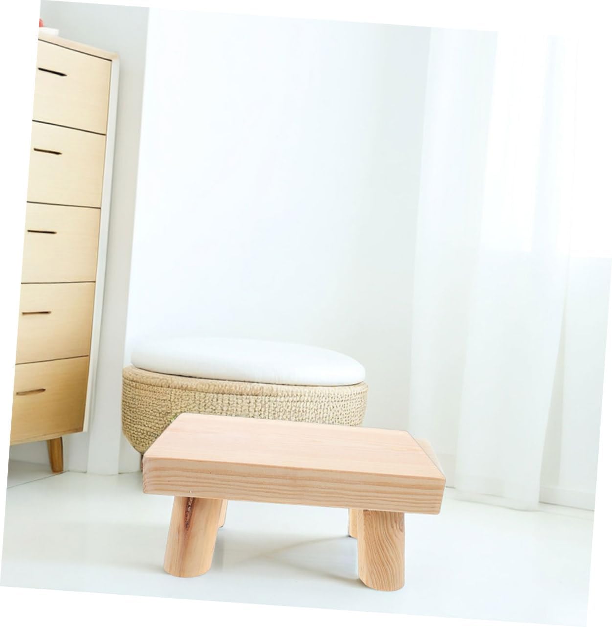 Alipis 2pcs Step Stool Portable Wooden Footstool for Bathroom Kitchen and Bedroom Childsafe Edges Easy Mobility Comfortable Support