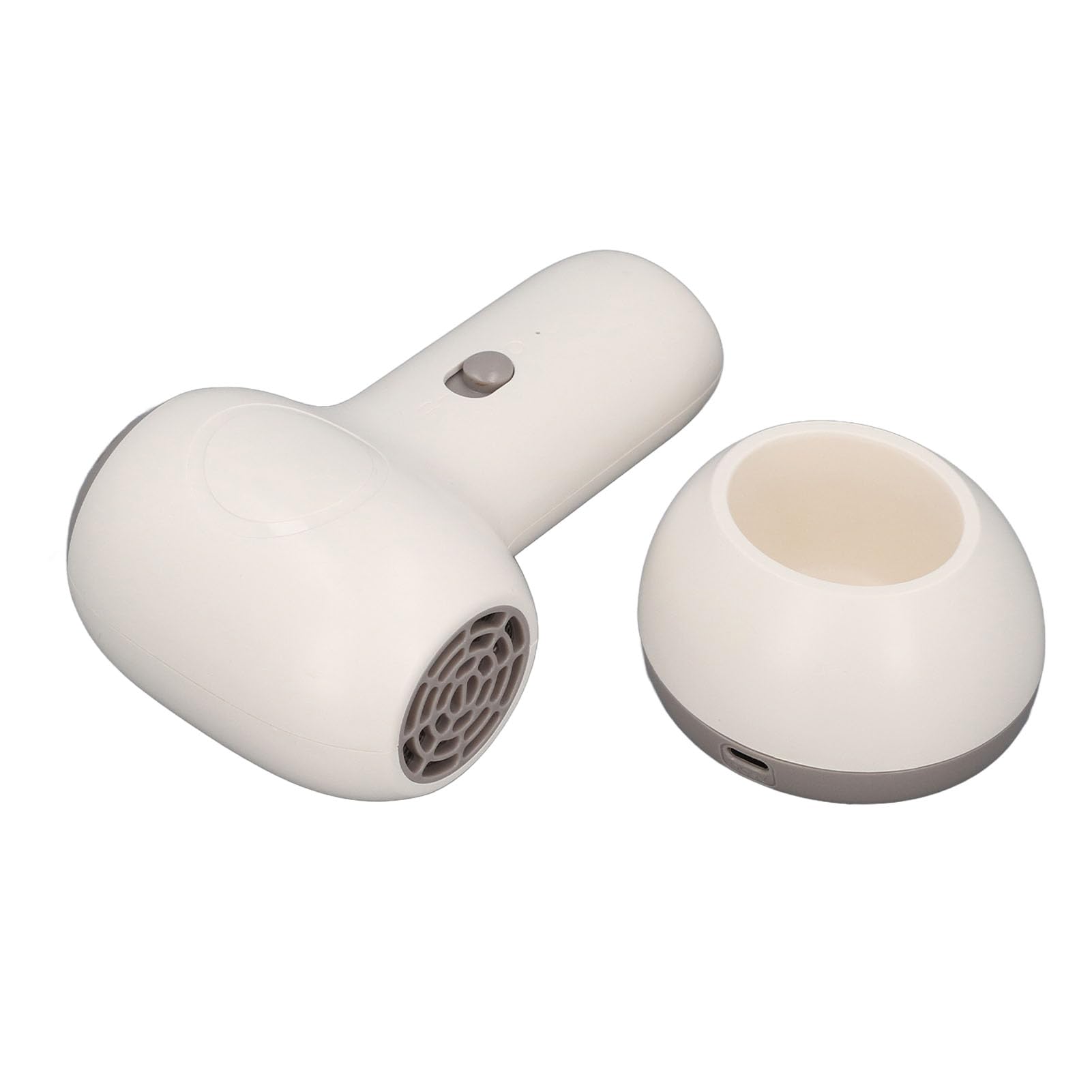 Asciugacapelli per bambini a corda, 2 velocità a basso rumore ricaricabile per il corpo pieno ricarica ricarica per capelli da viaggio per pannolino e corpo pieno (Bianco latte e marrone)