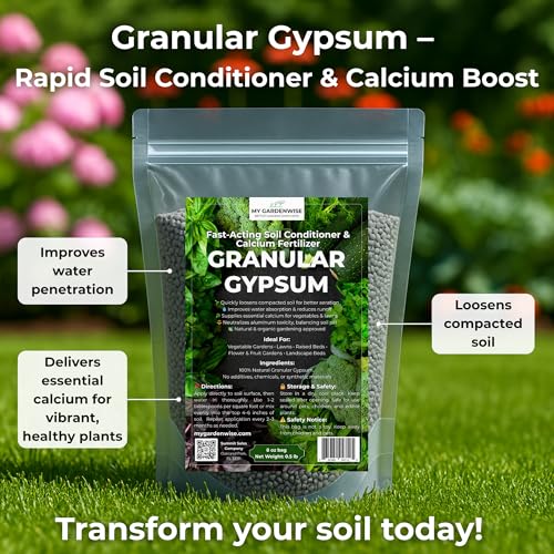 Image of Gypsum for Soil - Calcium for Plants - Gypsum Fertilizer for Gardening, Lawn & Vegetables - Calcium for Garden (1 /2 qt. - 1 lb.)